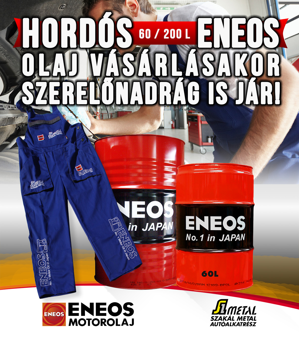 ENEOS olaj vásárlásért szerelőnadrág 