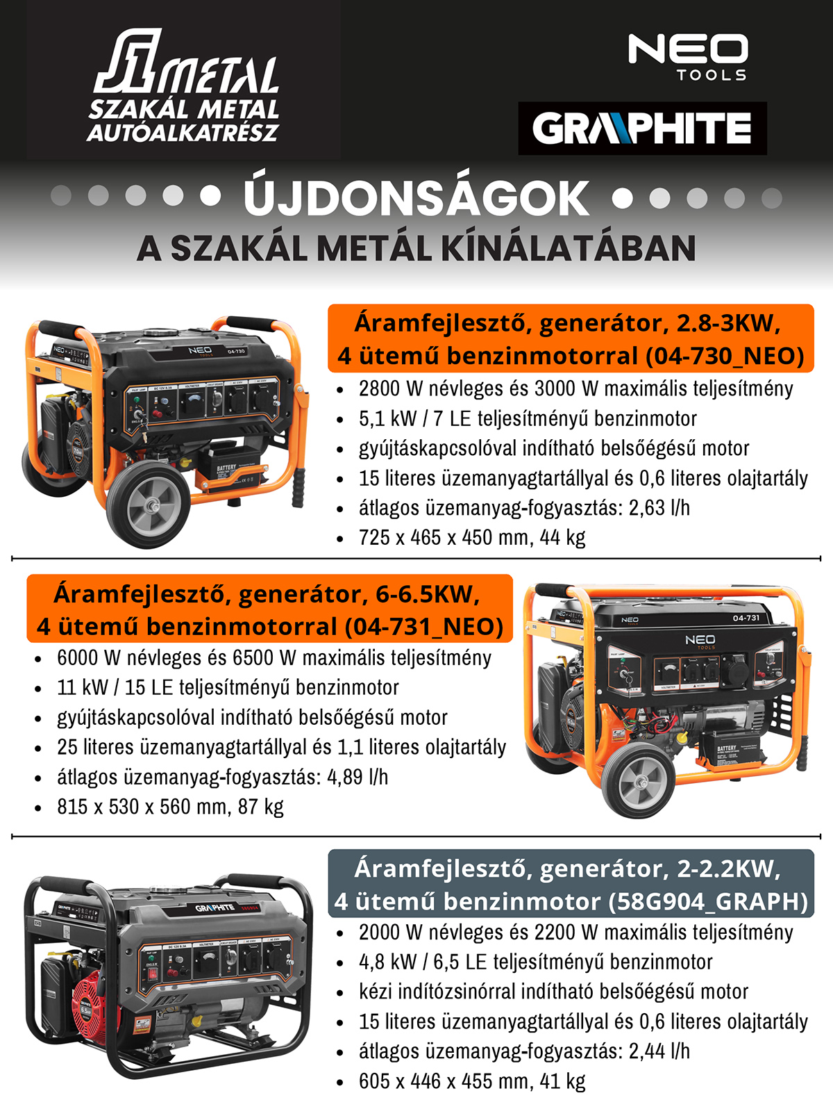 Áramfejlesztő generátorok Áramfejlesztő generátorok