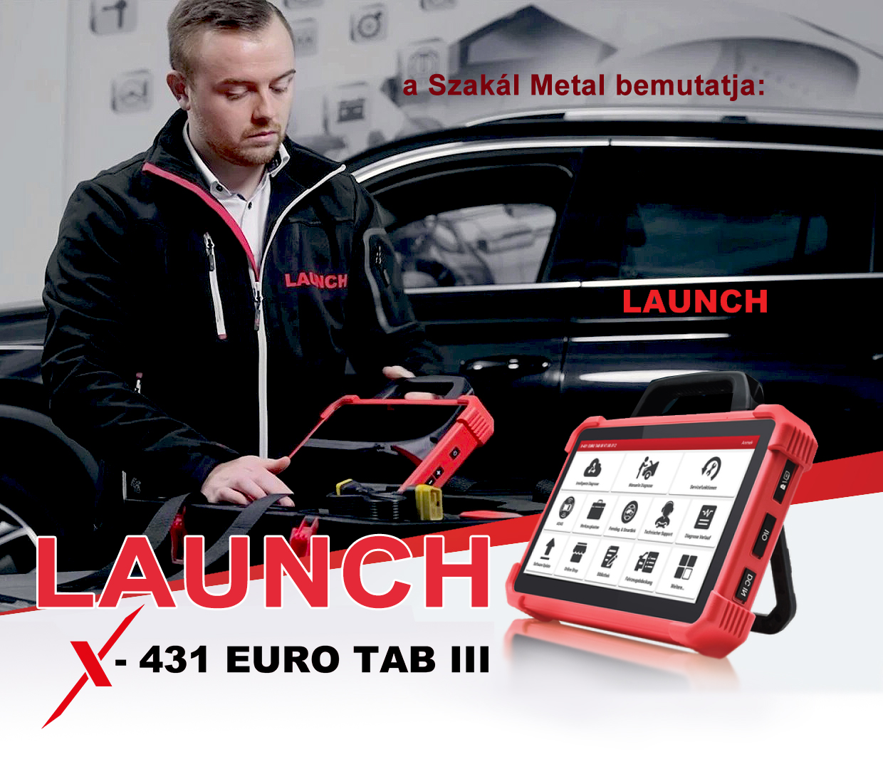 Launch X-431 Euro TAB III autódiagnosztika