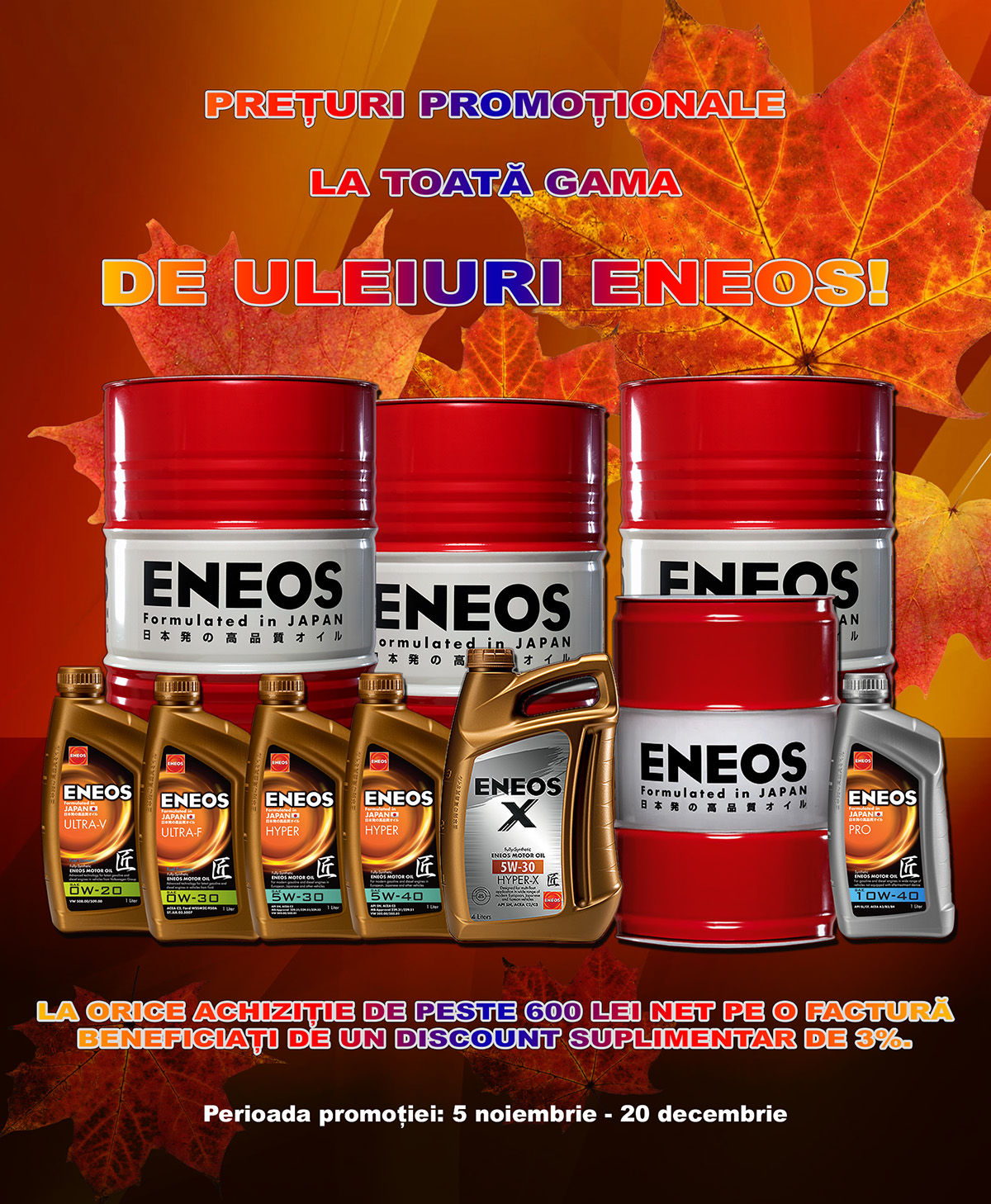 Super reduceri de toamnă la uleiurile ENEOS