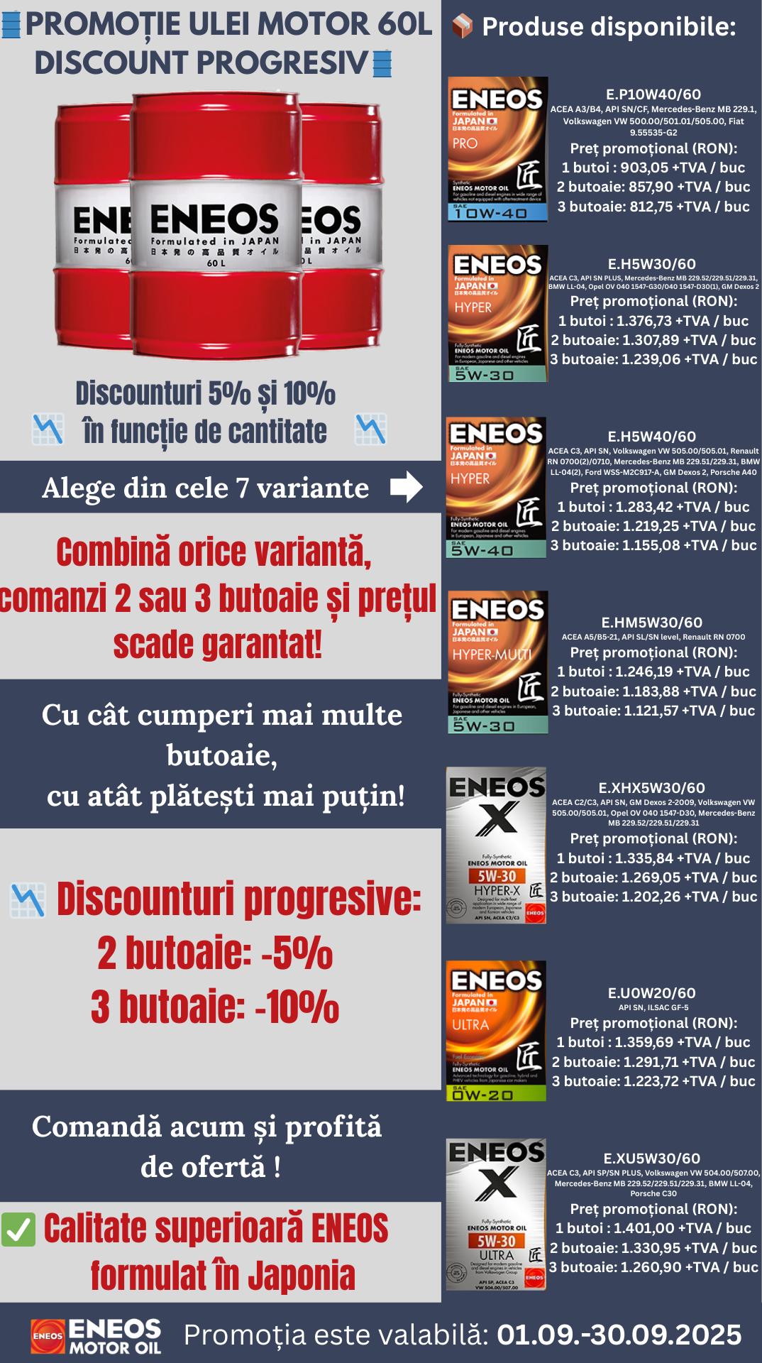 Promoție Ulei Motor 60l Discount Progresiv