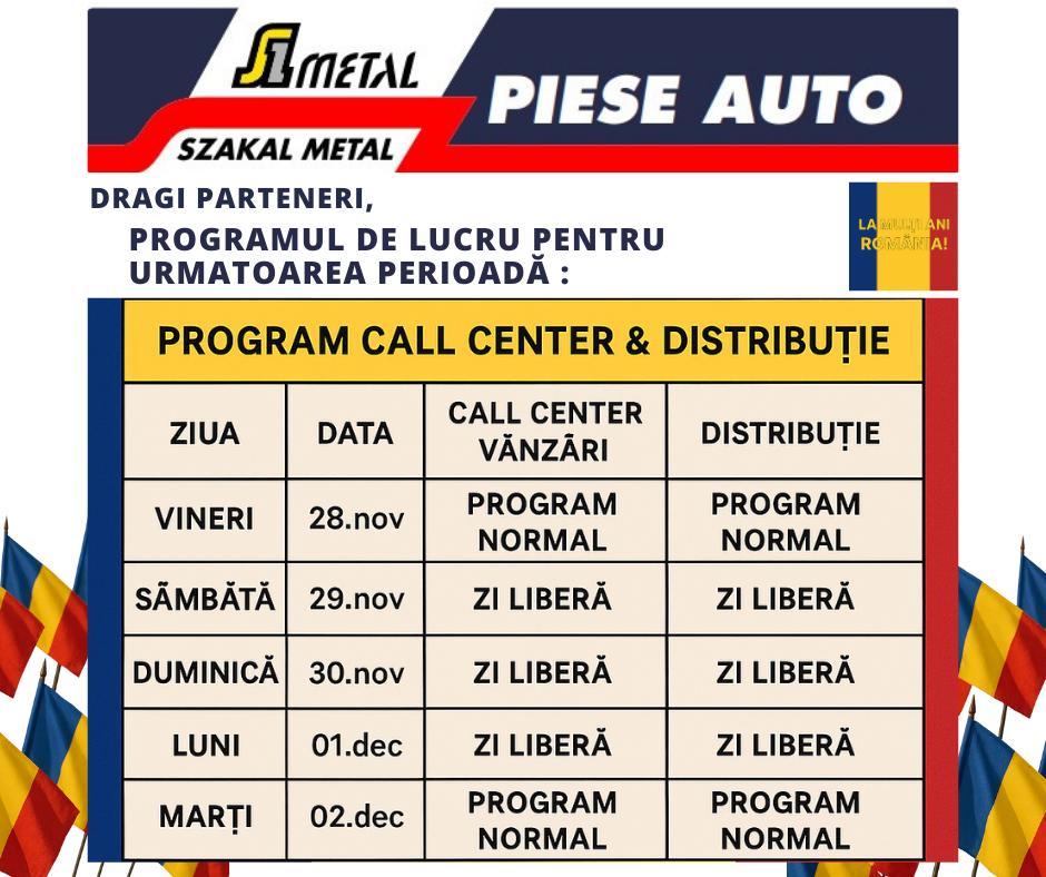 Program special de 1 Decembrie 2025