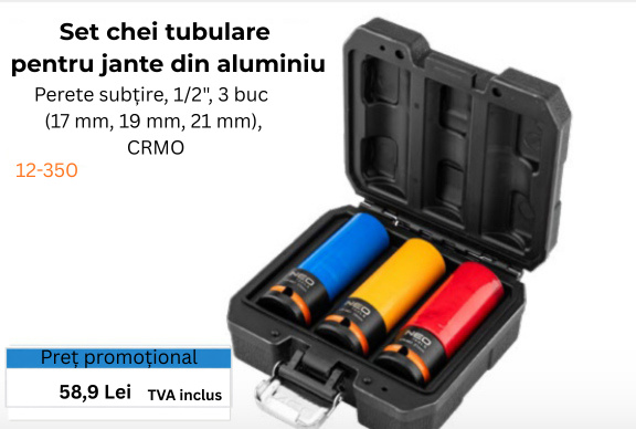 NEOTOOLS Set chei tubulare pentru jante din aluminiu