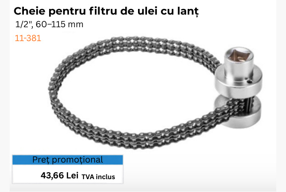NEOTOOLS Cheie "lanţ" filtru ulei
