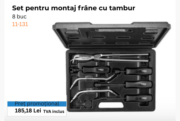 Trusă scule pentru reparaţie frână 